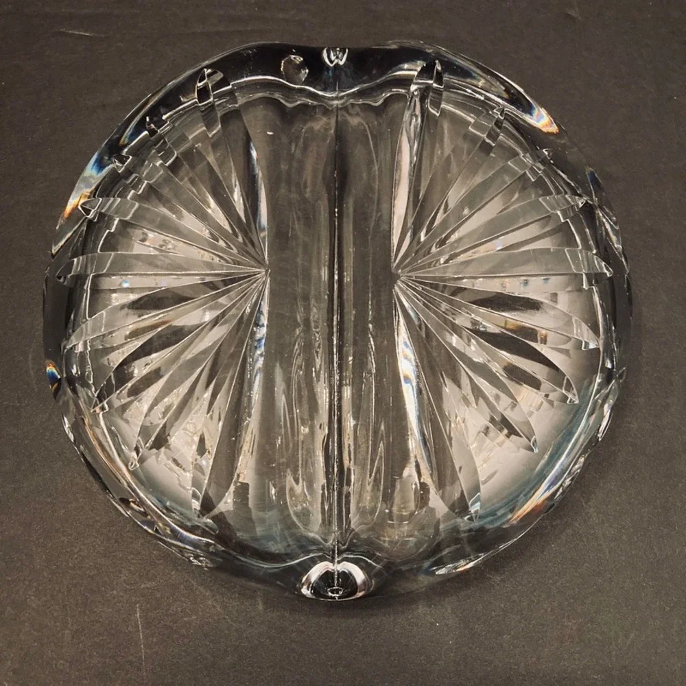 Cut Crystal Divided Bowl Heavy Candy 6